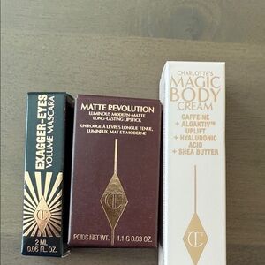 Charlotte Tillbury Mascara Lip Body Cream samples